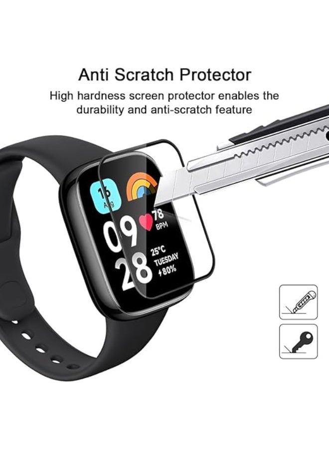 فكرة واقي شاشة Fekra لـ Xiaomi، فيلم حماية منحني ثلاثي الأبعاد بحواف ناعمة [مضاد للخدش] [خالٍ من الفقاعات] [مقاوم للكسر للغاية] [عالي الحساسية] (ليس زجاجًا) (Redmi watch 4) - Image 3